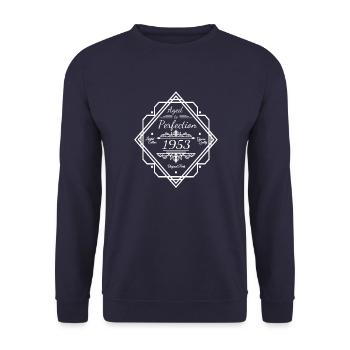 vintage 1953 Anniversaire Dictons Mûri à - Sweat-shirt Unisexe - marine - Devant - Alina (178cm) & Michal (187cm)