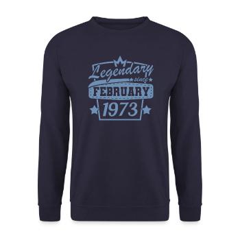 Février 1973 Rétro Anniversaire - Sweat-shirt Unisexe - marine - Devant - Alina (178cm) & Michal (187cm)
