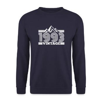 Mountains Hiking 1993 Birthday Vintage Sayings - Unisex Sweatshirt - navy - Front - Alina (178cm) & Michal (187cm)