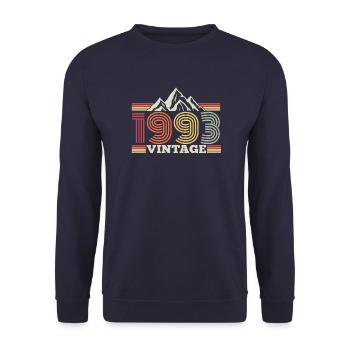 Mountains Hiking 1993 Birthday Vintage Sayings - Unisex Sweatshirt - navy - Front - Alina (178cm) & Michal (187cm)