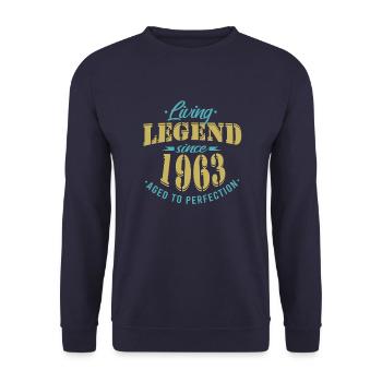 Lebende Legende seit 1963 Sprüche - Unisex Pullover - Navy - Vorne - Alina (178cm) & Michal (187cm)