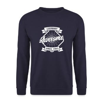 Awesome seit 1963 Geburtstag Sprüche - Unisex Pullover - Navy - Vorne - Alina (178cm) & Michal (187cm)