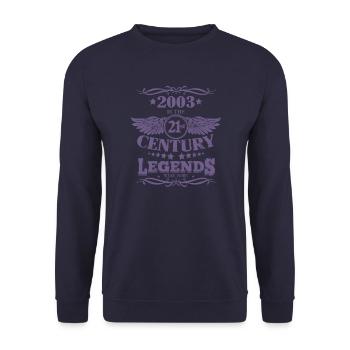 Jahrgang 2003 Legenden wurden im 21. Jahrhundert - Unisex Pullover - Navy - Vorne - Alina (178cm) & Michal (187cm)