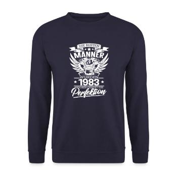 die Besten Männer wurden 1983 geboren - Unisex Pullover - Navy - Vorne - Alina (178cm) & Michal (187cm)