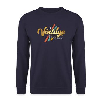 Millésime 1953 Anniversaire Dictons - Sweat-shirt Unisexe - marine - Devant - Alina (178cm) & Michal (187cm)