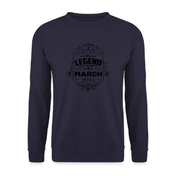 Une légende est née en mars 2005 - Sweat-shirt Unisexe - marine - Devant - Alina (178cm) & Michal (187cm)