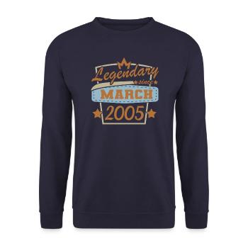 März 2005 Geburtstag Retro - Unisex Pullover - Navy - Vorne - Alina (178cm) & Michal (187cm)
