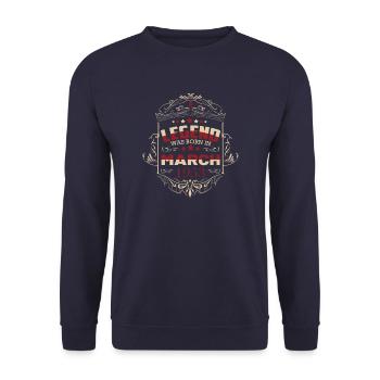 Une légende est née en mars 1953 - Sweat-shirt Unisexe - marine - Devant - Alina (178cm) & Michal (187cm)