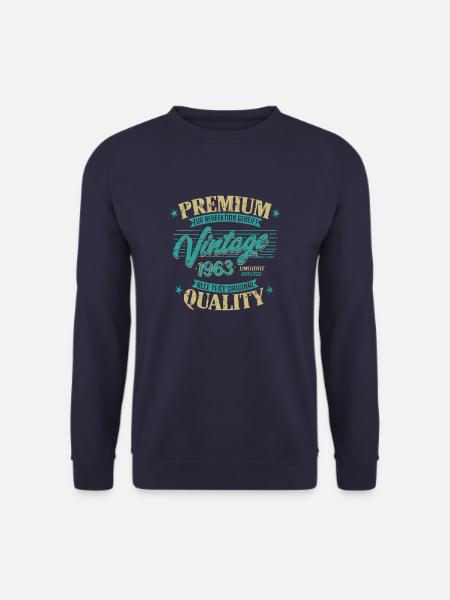 1963 Geburtstag Sprüche Deutsch Männer Frauen - Unisex Pullover - Navy