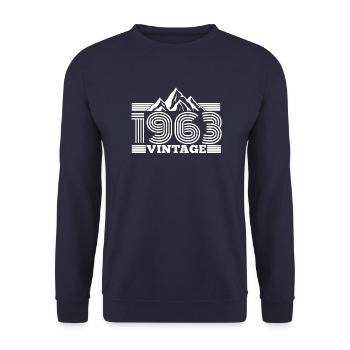 Vintage 1963 Birthday Retro Look - Unisex Sweatshirt - navy - Front - Alina (178cm) & Michal (187cm)