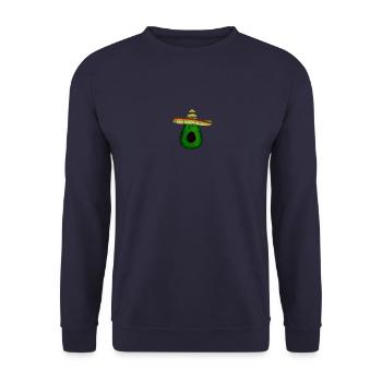 Mexikanische Avocado mit Sombrero - Unisex Pullover - Navy - Vorne - Alina (178cm) & Michal (187cm)