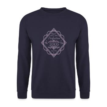 Geburtstag Jahrgang 2005 mit königlichen - Unisex Pullover - Navy - Vorne - Alina (178cm) & Michal (187cm)