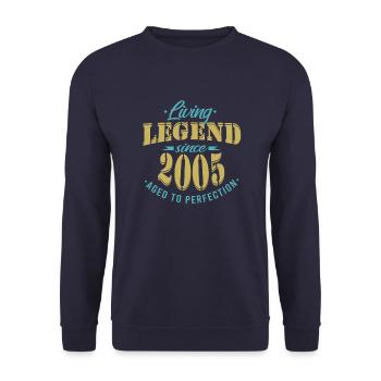 Lebende Legende seit 2005 Geburtstag Sprüche - Unisex Pullover - Navy - Vorne - Alina (178cm) & Michal (187cm)