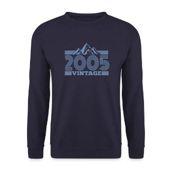 2005 Birthday Mountains Hiking Climbing Camping - Unisex Sweatshirt - navy - Front - Alina (178cm) & Michal (187cm)