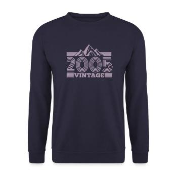 2005 Birthday Mountains Hiking Climbing Camping - Unisex Sweatshirt - navy - Front - Alina (178cm) & Michal (187cm)