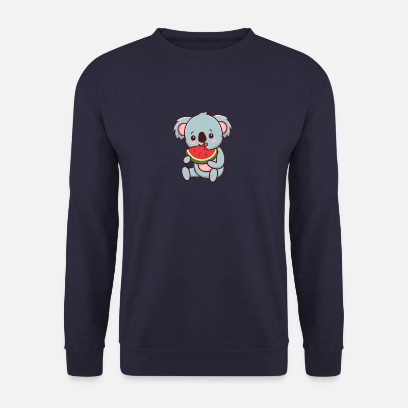 Kawaii Koala eats watermelon - Unisex Sweatshirt - navy