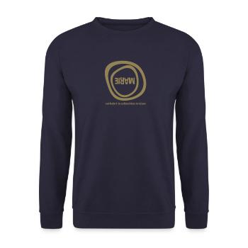 Vorname Marie Sprüche Verkehrt in schlechten - Unisex Pullover - Navy - Vorne - Alina (178cm) & Michal (187cm)