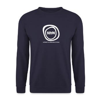 Vorname Marie Sprüche Verkehrt in schlechten - Unisex Pullover - Navy - Vorne - Alina (178cm) & Michal (187cm)