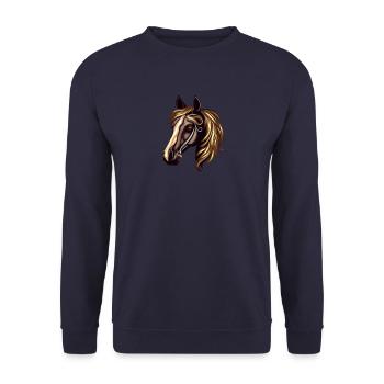 Horse Horse Head Elegant Watercolors Paints - Unisex Sweatshirt - navy - Front - Alina (178cm) & Michal (187cm)