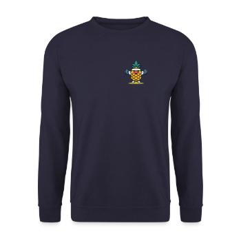 Kawaii Sweet Pineapple with Dumbbells Workout Fitness - Unisex Sweatshirt - navy - Front - Alina (178cm) & Michal (187cm)