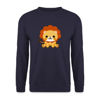 Cute Kawaii Lion Cute Lion Sign for - Unisex Sweatshirt - navy - Front - Alina (178cm) & Michal (187cm)