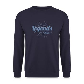 Millésime 1963 Anniversaire Légende Dictons Rétro - Sweat-shirt Unisexe - marine - Devant - Alina (178cm) & Michal (187cm)