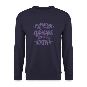 Vintage 2005 Geburtstag Sprüche - Unisex Pullover - Navy - Vorne - Alina (178cm) & Michal (187cm)