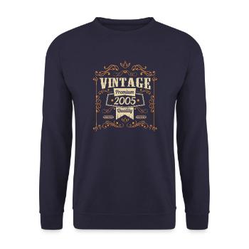 Millésime 2005 Anniversaire Vintage - Sweat-shirt Unisexe - marine - Devant - Alina (178cm) & Michal (187cm)