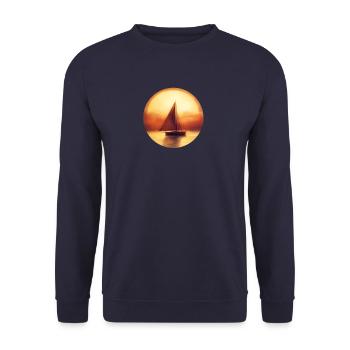 Sailing Sailboat Dinghy Sailing Ship Sailor - Unisex Sweatshirt - navy - Front - Alina (178cm) & Michal (187cm)