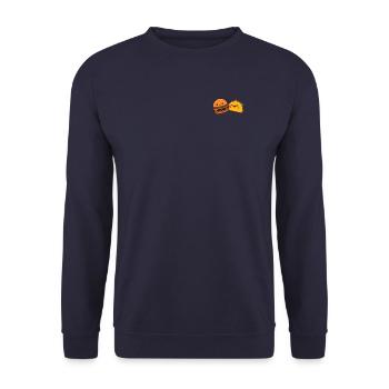 burger and Döner Pocket - Unisex Sweatshirt - navy - Front - Alina (178cm) & Michal (187cm)