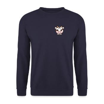 Cute Kawaii Cow Pocket Design - Unisex Sweatshirt - navy - Front - Alina (178cm) & Michal (187cm)