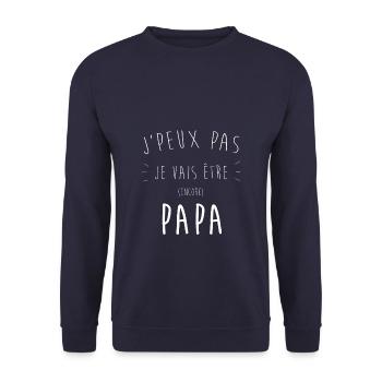 I can't I will still be DAD - Unisex Sweatshirt - navy - Front - Alina (178cm) & Michal (187cm)