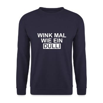 Wink mal wie ein Dulli - Unisex Pullover - Navy - Vorne - Alina (178cm) & Michal (187cm)