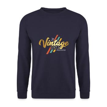 Design rétro vintage anniversaire 1975 - Sweat-shirt Unisexe - marine - Devant - Alina (178cm) & Michal (187cm)