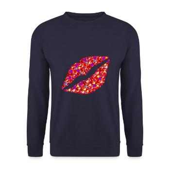 Bisous - Sweat-shirt Unisexe - marine - Devant - Alina (178cm) & Michal (187cm)