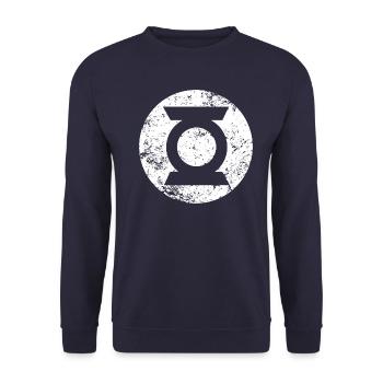 Green Lantern Logo transparent - Unisex Pullover - Navy - Vorne - Alina (178cm) & Michal (187cm)