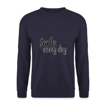 Smile every day - Unisex Pullover - Navy - Vorne - Alina (178cm) & Michal (187cm)