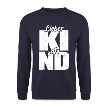 Lieber KI als ND - künstliche Intelligenz - Unisex Pullover - Navy - Vorne - Alina (178cm) & Michal (187cm)