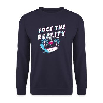 Fuck the Reality - be different - Unisex Pullover - Navy - Vorne - Alina (178cm) & Michal (187cm)