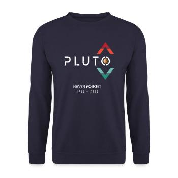 Pluto - Never forgot 1930-2006 - Unisex Pullover - Navy - Vorne - Alina (178cm) & Michal (187cm)
