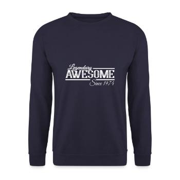 Jahrgang 1974 Awesome Geburtstag Sprüche - Unisex Pullover - Navy - Vorne - Alina (178cm) & Michal (187cm)