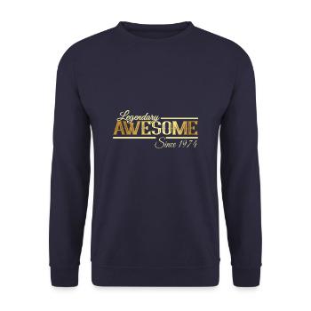 Jahrgang 1974 Awesome Geburtstag Sprüche - Unisex Pullover - Navy - Vorne - Alina (178cm) & Michal (187cm)