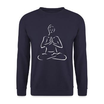 Yoga femme en blanc - Sweat-shirt Unisexe - marine - Devant - Alina (178cm) & Michal (187cm)