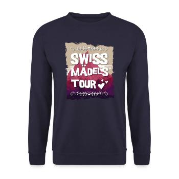 Swiss Mädels Tour - Unisex Pullover - Navy - Vorne - Alina (178cm) & Michal (187cm)