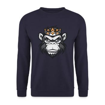 Monkey Crown - Unisex Sweatshirt - navy - Front - Alina (178cm) & Michal (187cm)