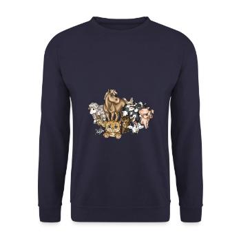 Animaux de ferme animaux ferme animaux amoureux illustration dessin animé - Sweat-shirt Unisexe - marine - Devant - Alina (178cm) & Michal (187cm)