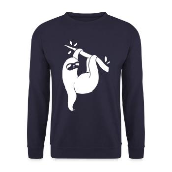Sloth Chill Relax Relax Time out - Unisex Sweatshirt - navy - Front - Alina (178cm) & Michal (187cm)