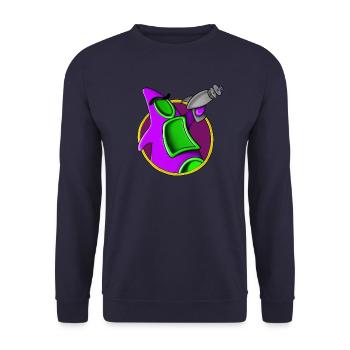 Purple alien with tentacle - Unisex Sweatshirt - navy - Front - Alina (178cm) & Michal (187cm)
