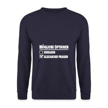 Alex - Unisex Sweatshirt - navy - Front - Alina (178cm) & Michal (187cm)