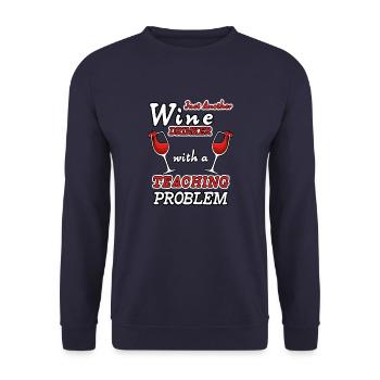 Wein Lehrer Lustiger Spruch - Unisex Pullover - Navy - Vorne - Alina (178cm) & Michal (187cm)